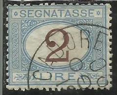 ITALIA REGNO ITALY KINGDOM 1870 - 1874 SEGNATASSE TAXES DUE TASSE CIFRA NUMERAL LIRE 2 TIMBRATO USED - Segnatasse