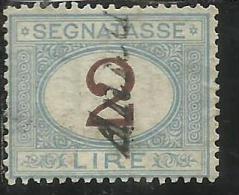 ITALIA REGNO ITALY KINGDOM 1870 - 1874 SEGNATASSE TAXES DUE TASSE CIFRA NUMERAL LIRE 2 TIMBRATO USED - Postage Due