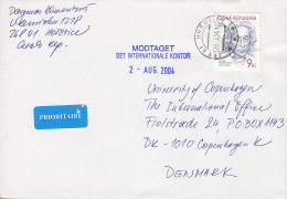 Czech Republic Prioritaire Label HOROVICE 2004 Cover Brief To Denmark Josef Dobrovsky, Historiker - Lettres & Documents