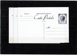 LPF4 - MONACO EP CP RAINIER III 30c VIOLET LS 3 "M" DIFFERENTES COTE EUR 225.00 - Postal Stationery