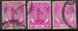 5c X 3  Colour Variety, Used Selangor 1949, Malaya - Selangor