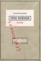 Delcampe - 51- REIMS - CHAMPAGNE PIPER HEIDSIECK -  CARTE DES VINS - Menu