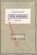 51- REIMS - CHAMPAGNE PIPER HEIDSIECK -  CARTE DES VINS - Menus