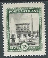 1933 VATICANO GIARDINI E MEDAGLIONI 12 1/2 CENT MH * - EDV13 - Ongebruikt