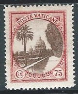 1933 VATICANO GIARDINI E MEDAGLIONI 75 CENT MH * - EDV13-2 - Unused Stamps