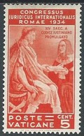 1935 VATICANO CONGRESSO GIURIDICO 5 CENT MH * - EDV13 - Unused Stamps