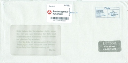 BRD Nürnberg Privatpost Arriva Bundesagentur Für Arbeit Label + Schweiz Mülligen P.P. Luftpostbrief - Storia Postale