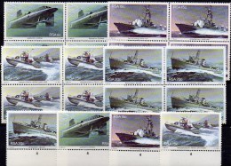 Marine-Basis 1982 Südafrika 597/0 Plus 4x4-Block ** 13€ Minenboot U-Boot Bloque Hoja M/s Ships Sheet Bf South Africa RSA - Unused Stamps