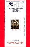 VATICANO - 2014 - Nuovo - Storia Postale - Bollettino Ufficiale - 400 Anni Della Morte Di S. Camillo De Lellis - BF 16 - Cartas & Documentos