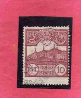 SAN MARINO 1903 VEDUTA VIEW  LANDSCAPES  CENT. 10  TIMBRATO USED - Used Stamps