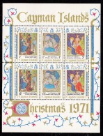 Cayman Islands MH Scott #296a Souvenir Sheet Of 6 Christmas - Details Of Paintings - Caimán (Islas)