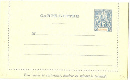 LPF4 - GUYANE FRANCAISE - EP CARTE LETTRE 15c BLEU SUR GRIS - Autres & Non Classés