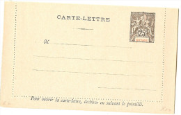 LPF4 - GUYANE FRANCAISE - EP CARTE LETTRE 25c NOIR SUR ROSE - Other & Unclassified