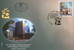 SERBIA And MONTENEGRO 2003 50th Anniversary Of National Theatre Of Montenegro FDC - Nuovi