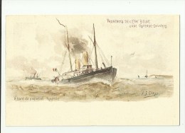 Oostende  *   A Bord Du Paquebot  De L'Etat Belge, Ligne Ostende - Douvres  - Rapide  (P.J. Clays) - Bootkaarten