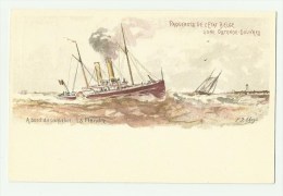 Oostende  *   A Bord Du Paquebot  De L'Etat Belge, Ligne Ostende - Douvres  - La Flandre  (P.J. Clays) 10 Ct. - Liner Cards