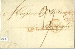 E.o. HANDGESCHREVEN BRIEF Uit 1830 Van AMSTERDAM PAYS-BAS + L.P.B.5.R. Naar BORDEAUX (8548) - ...-1852 Voorlopers