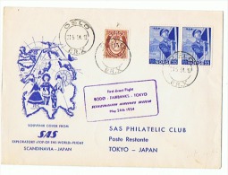 LETTRE SOUVENIR Départ OSLO Pour TOKIO 1954 - Cartas & Documentos