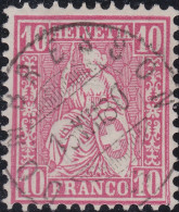 Heimat NE DOMBRESSON 1880-08-16 Vollstempel Auf 10Rp. Karmin Sitzende Helvetia Zu#38 - Oblitérés