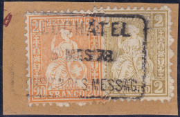 Heimat NE NEUCHATEL 1878-03-05 Briefstück Mit 20+2 Rp.Sitzende Helvetia - Gebraucht