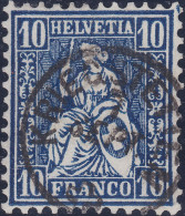 Heimat SO KRIEGSTETTEN ~186(5)-09-07 Fingerhut-Stempel Auf 10Rp. Blau Sitzende Helvetia - Oblitérés