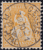 Heimat GE GENEVE PL. PAL. 1870-12-07 Voll-Stempel Auf 20Rp Sitzende Helvetia - Used Stamps