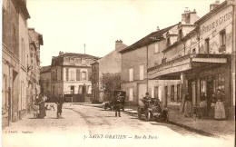 SAINT-GRATIEN (95210) : Rue De Paris. Belle Animation. Café-Restaurant (Au Picolo De St-Gratien). Automobiles. - Saint Gratien