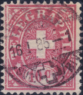 Heimat GE GENEVE SUC. RIV.1885-01-16  Auf 10 Cent. Telegraphen-Marke - Télégraphe