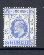 HONG KONG, 1907 10c Ultramarine Superb MM, SG95, Cat £55 - Oblitérés