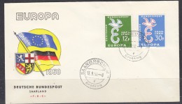 Europa Cept 1958 Saarland  2v FDC  (F735) - 1958