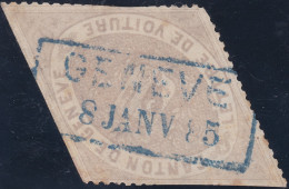 Heimat GE GENEVE 1885-01-08 Blau Im Kasten Auf Fiscalmarke - Steuermarken