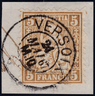 Heimat GE VERSOIX 1867-05-24 Auf Briefstück Mit 5Rp Sitzende Helvetia - Gebraucht