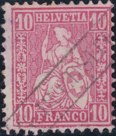 Heimat SO N.BUCHSITTEN ~186? Langstempel Im Kasten Auf 10Rp Karmin Sitzende Helvetia - Usati