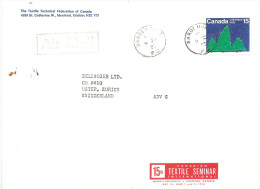 Motiv Brief  "15th Canadian Textile Seminar International, Kingston"         1975 - Storia Postale