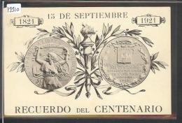 COSTA RICA - RECUERDO DEL CENTENARIO 1821-1921 15 DE SEPTIEMBRE - TB - Costa Rica