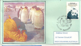 Traité Antarctique 1983, Sur Lettre Adressée En Australie, Oblitération Et Illustration Pingouins - Cartas & Documentos