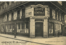 CPA ( Banque B4) SOCIETE GENERALE  PARIS 4e   Agence O Bastille 5 Rue St Antoine - Banques