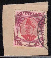 40c  Perak Used 1950  On Piece, Malaya, - Perak