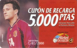 ACR-027 TARJETA DE AIRTEL DE ALFONSO, JUGADOR DE LA  SELECCION ESPAÑOLA DE 5000 PTAS - Airtel