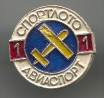 Airplane - AVIASPORT, Russia, Soviet Union, Pin, Badge - Avions