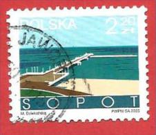 POLONIA - USATO - 2005 - City Landmarks - Baltic Shore Sopot - 2,20 Zł - Michel PL 4190 - Used Stamps