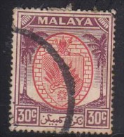 30c Negri Sembilan Used 1949 Series, 1955,   Definitive, Malaya, - Negri Sembilan