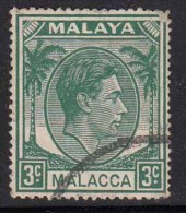 3c Malacca Used 1949,  King George VI Definitives, Malaya - Malacca