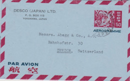 JAPON - 1963 - AEROGRAMME De YOKOHAMA Pour ZURICH - Luchtpostbladen