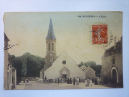VILLECRESNES  (Val-de-Marne)  :  L'EGLISE  -  Carte Couleur  1915 - Villecresnes