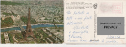 Car1033 En Survolant Paris Vue Aerienne Tour Eiffel Seine Trocadero Palais Chaillot Bois Boulogne Arc EMA FRAMA - 1969 Montgeron – Wit Papier – Frama/Satas