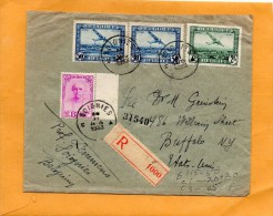 Belgium 1933 Registered Cover Mailed To USA - Briefe U. Dokumente