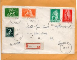 Belgium 1945 Registered Cover Mailed To France - Lettres & Documents