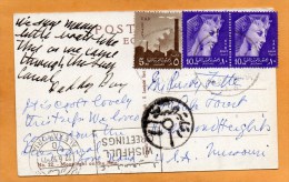 Egypt Old Postcard Mailed To USA - Brieven En Documenten