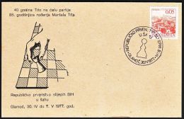 Yugoslavia 1977, Illustrated Card "Blind Chess Championship"  W./ Special Postmark "Glamoc", Ref.bbzg - Covers & Documents